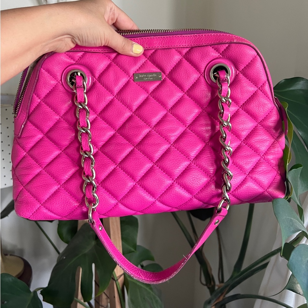 Kate Spade Bright Pink Quilted Women's Purse - Picture 2 of 15